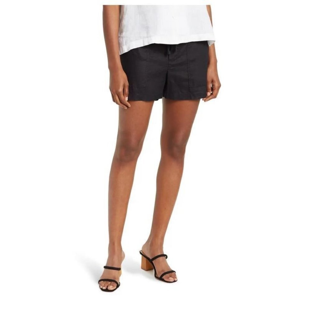 James Perse Linen Shorts Pockets Drawstring Waist NWT Size XS B1